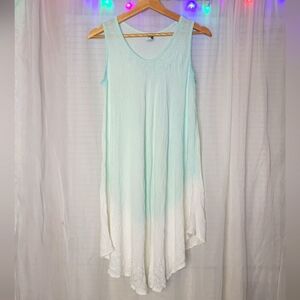 India Boutique Swim Cover Up Womens Free Size Ombre Blue White Rayon